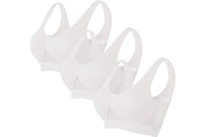 Sports Bras for Women 3 Packs High Support Plus Size Seamless Wireless Yoga Comfort Sprot Bra Workout Running Gym Wear