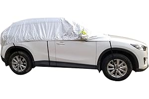 OMIGAO Windshield Snow Cover, Half Car Cover Top Waterproof All Weather/Windproof/Dustproof/Windshield Cover Snow Ice Winter Summer for Sedan SUV.