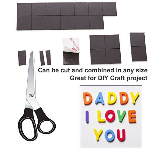 ESFUN Magnet Squares with 3M Adhesive, Magnetic Tape For Home/Office/School Organization, Fridge Magnet, DIY Project Board, Magnet Sheets with Adhesive,80 Pieces, 20x20x2mm - Thumbnail 2