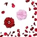 Habibee 20 Pcs Hair Clips 2.2inch Chiffon Flower with Rhinestone Bead Pearl for Baby Grils
