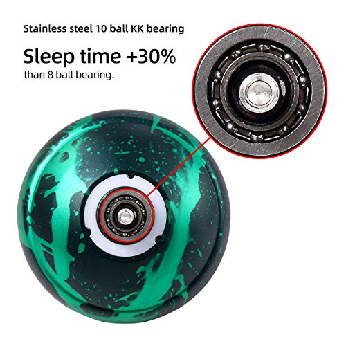 INONE Dragons YOYO Aluminum Alloy Unresponsive Yo-yos Designed for Kids, Yo-Yo Fans, Beginners Gift Glove, 10 Strings, Spare Bearing (Venom)