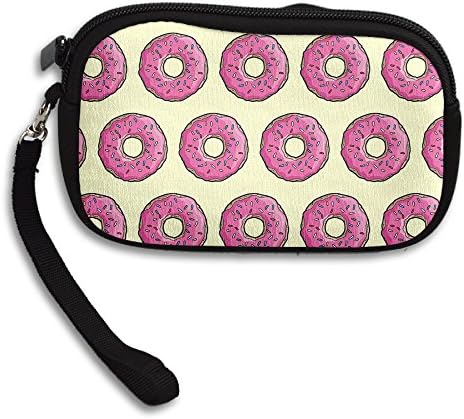 Jimres Womens Girls Wristlet Bag Small Wallet With Zipper Coin Purse Donuts Pattern Wallets Ladies Clutch Bag Handbag