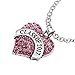 ELOI Silver/Blue/Pink Class of 2017 Heart Charm Pendant Crystal Senior Graduation Gift Dome Necklace 18