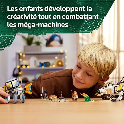 Horizon Adventures Aloy et Varl Contre Testudien et Dents de scie - Jeu de Construction pour garçons dès 9 Ans - Inclut Machines et créatures - Jouet Collector inspiré du Jeu vidéo 77037