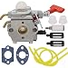Yooppa WT-458 Carburetor for Walbro WT-220 WT-318 WT-318X WT-165 WT-71C WT-220X WT-476-1 WT-476 WT-458 A07139 A03003 A03002 Homelite 07256B Ultra 25CC A04445A String Trimmers