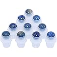 Furnido 10 Pack Natural Crystal Stones Roller Balls For Essential Oils,Use of Standard 5ml 10ml Replacement Roller Balls,Essential Oil Roller Bottles Polished Gemstone With Plastic Insert,Lapis Lazuli