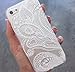 5s Case, LUOLNH Henna White Floral Paisley Flower Hard Plastic Clear Case Silicone Skin Cover for Apple Iphone 5/5s