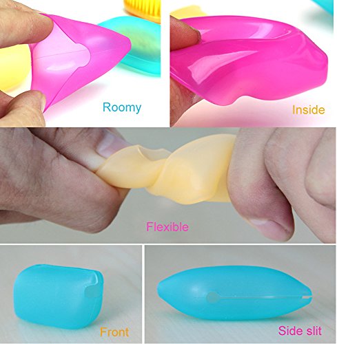 V-TOP Silicone Toothbrush Cover Case Pack of 12, Great for Home and Outdoor