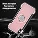 iPhone X Case, iPhone 10 Case, 360 Rotating Ring Grip Stand Kickstand & Magnetic Metal Patch Shock Absorbing Bumper Soft TPU Inner Hard PC Back Cover for iPhone X/10(2017)-Rose Gold-by DAUPIN