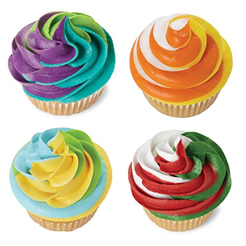 BG-Style Swirl Cake Muffin Coupler 3 Colors Swirl Decorating Cupcake Decorating Kit With Coupler Kitchen Diy Cake Cupcake Muffin Coupler Nozzle White & Purple