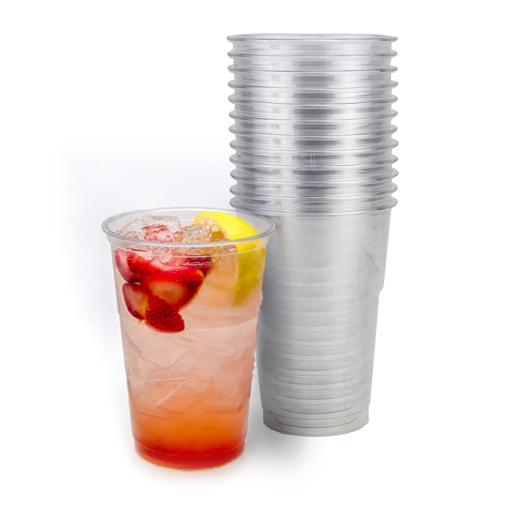 Signature Packaging Disposable Plastic Party Cups Heavy Duty for Cold Drink, Smoothies and Refreshments for Parties, Picnics, and Anywhere a Quality Clear Cup is Needed - 300ml Cups Only Pack of 50