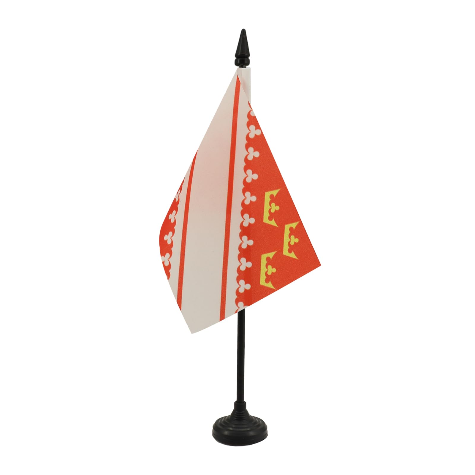 AZ FLAG - Alsace Table Flag 4'' x 6'' - French region of Alsace Office Mini Banner 100% Polyester 15 x 10 cm - Mini Desk Flag with 10'' Pole and Black Plastic Base — image 1