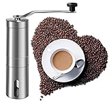 LeshionLife Stainless Steel Body Adjustable Ceramic Conical Burr Manual Coffee Grinder