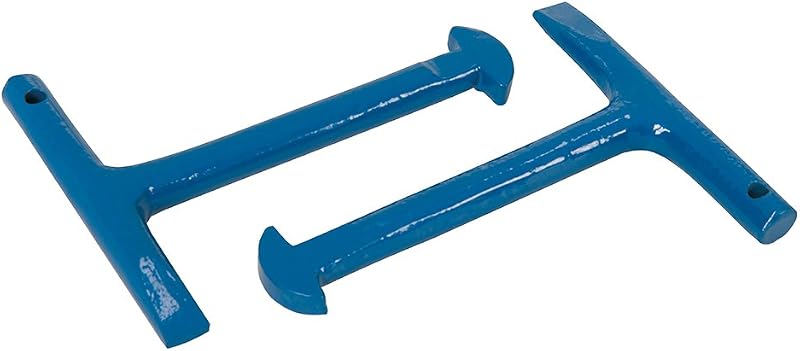 Silverline 125mm Cast Iron Manhole Keys T-Handle D-Shape Lifting Tool 2pk