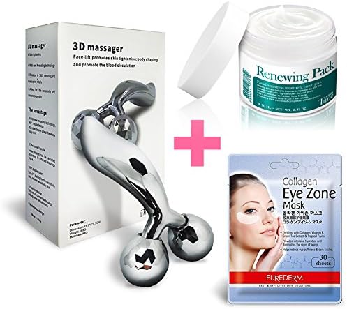 Reface Platinum Electronic Roller 3D Massager Face Body Silver + Dermatune Renewing Pack (70ml)