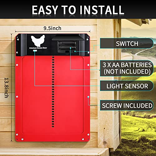 Automatic Chicken Coop Door, Dayimado Light Sensing Automatic Chicken
