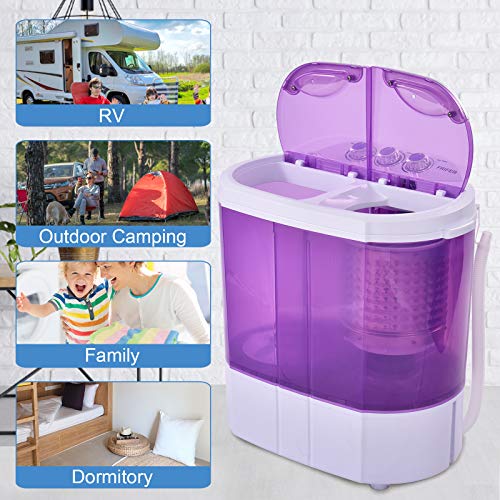 Frifer Twin Tub Mini Washing Machine, 9.9LBS Compact Semi Automatic
