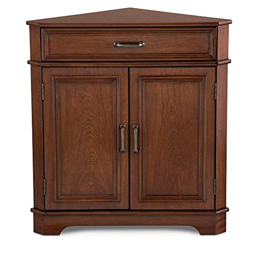 Dark Brown Walnut Finish Corner Storage Cabinet Buffet Sideboard Bathroom Storage Cupboard Furniture