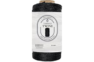 SGT KNOTS Tarred Twine - 100% Nylon Bank Line for Bushcraft, Netting, Gear Bundles, Construction, Lacing Twisted Cord, Weathe