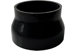 Haturmyko ID 4" to 4.5" Silicone Reducer Coupler Hose, 3" Length Universal 4-Ply Reinforced Straight Silicone Hose Turbo Intake Coupler Intercooler Pipe Black