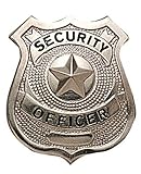 Silver / Nickel Full Size Metal Security Guard OFFICER Star Center Badge Shield 2-1/2