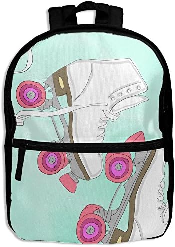 Roller Skate Pattern Cool Shoulders Kid' Bag With Zipper For Teens School Kindergarten Backpacks