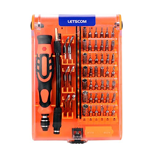 LETSCOM 52 in 1 Steel Precision Screwdriver Set, Professional Electronics DIY Repair Tool Kit for Quadcopters,Macbook,Xbox,PC,Laptop