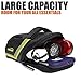Ibera 1L Bike Bag Under Seat - Water-Resistant Bike Saddle Bag with Strap-On Mount & Secure Zipper Closure - Lightweight (2.5oz) & Taillight Compatible - Bike Bags for Bicycles Fits Tools & Essentials