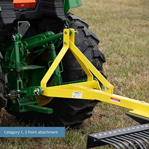 Titan Attachments 5 FT Landscape Rake for Compact Tractors, Category 1