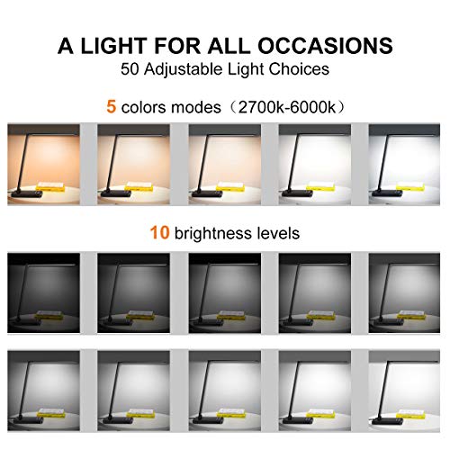 LED-Desk-Lamp-with-Wireless-Charger-Dimmable-Office-Desk-Light-with-USB-Charging-Port-5-Lighting-Modes-with-10-Brightness-Levels-Touch-Control-Auto-Timer-30-60min-Eye-Caring-Table-Lamps-Black