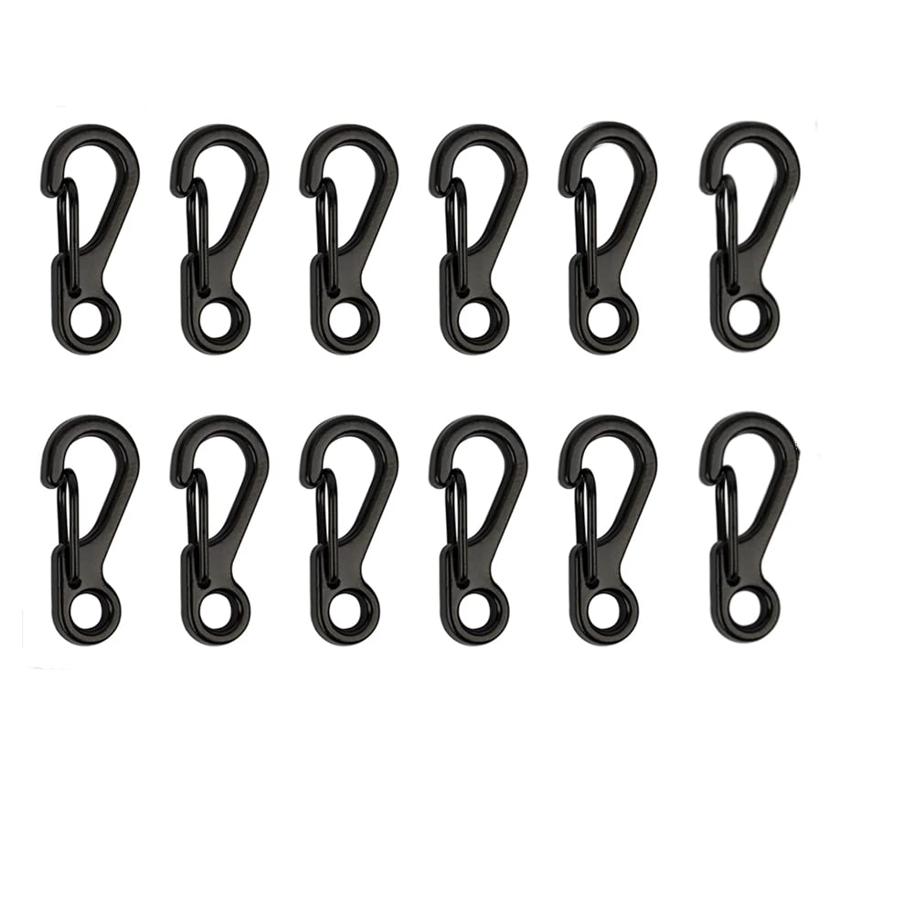 12 PCS Mini SF Alloy Carabiner Clip Tiny Spring Snap Hook Carabiners for Backpack Bottle Using Keychains Accessories EDC item