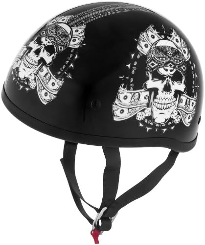 Skid Lid Thug Skull Original Helmet (Black/White, Small)