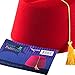 Funny Party Hats Fez Hat - Red Fez Hat with Gold Tassel – Red Fez Hat - Turkish Hats – Aladdin Costume