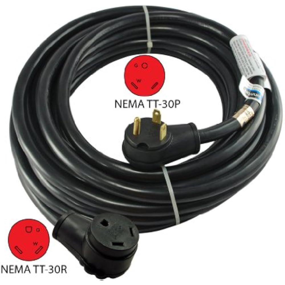 14363, 30 Amp RV Extension Cord, Black (25Feet) Automotive eBay