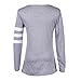 Comemall Girl Workout Jogging T-Shirt Fitted Long Sleeve Tops Grey Large