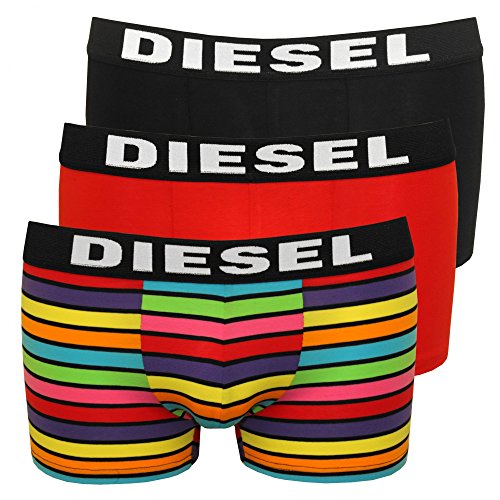 Diesel Men's Standard Shawn Three Pack Rainbow Stripe, Black, S