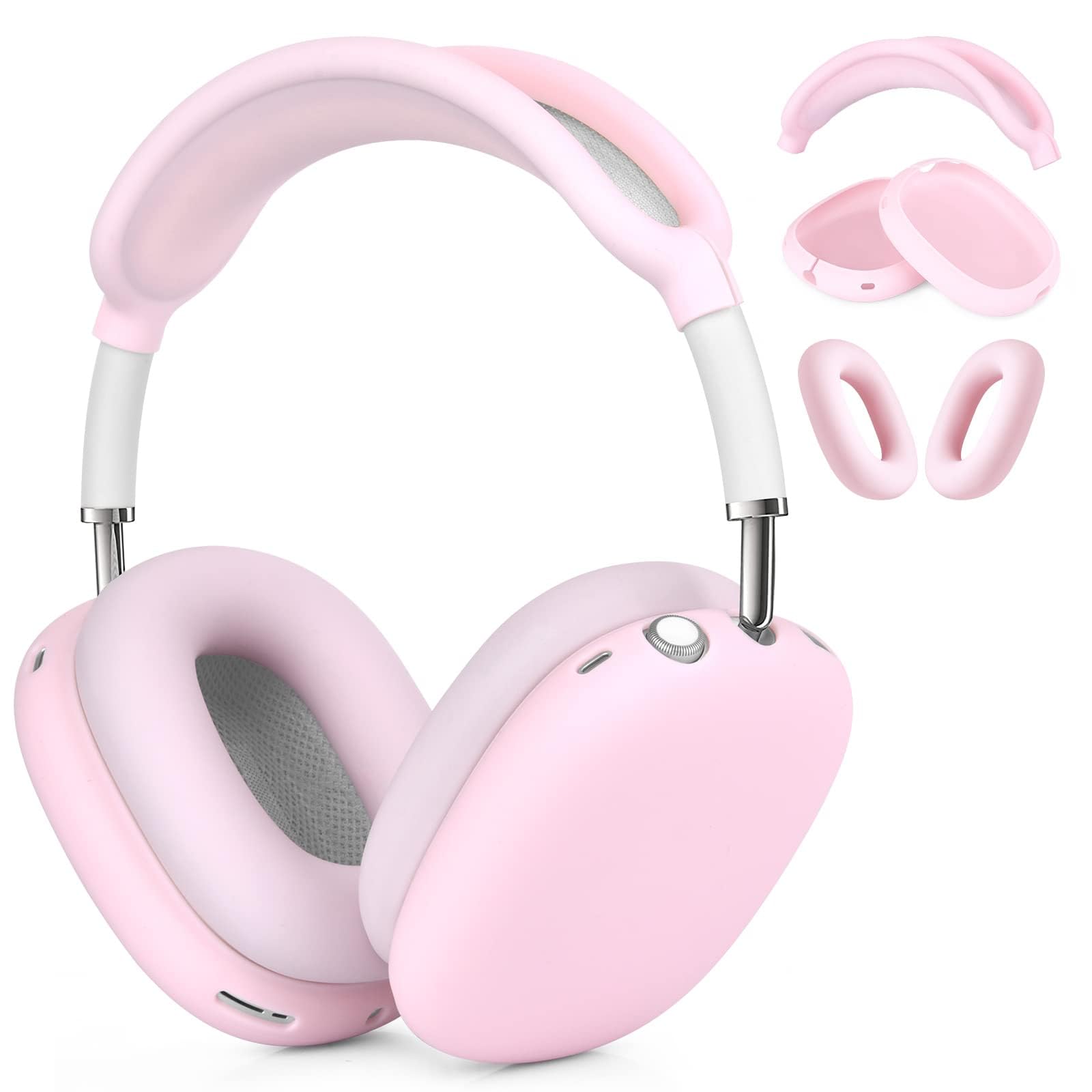VISOOM Case for Airpods Max Headphones, Soft Silicone Protective Cover for Apple Airpod Max Accessories Cases(Pink)