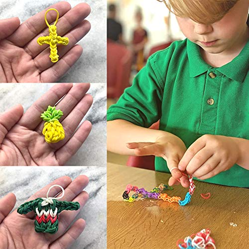 18700+ Rainbow Rubber Bands Refill Kits, 17760+ Loom Bands in 38 Colors, 600 Clips, 230 Beads, 56 ABC Beads, 54 Charms, 12 Backpack Hooks, 10 Crochet Hooks, 10 Rings, 5 Hair Clips, 5 Tassels.....