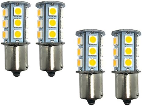 Huizen 360-Degree 1156 (1141/7506) LED Light Bulb (Amber/Yellow) - 18-SMD5050 - Replacement for Turn Signal Lights - 1 Yr Warranty (Pack of 4)
