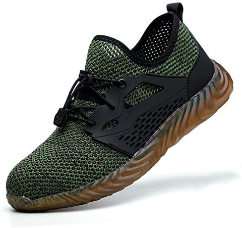 Safety Work Shoes Mens Womens, Breathable Safety Steel Toe Athletic Sneakers, Lightweight Construction Carpenter Shoes