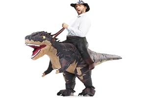 MXoSUM Inflatable Dinosaur Costumes for Adult T-REX Ride on Halloween Costume Funny Dino Blow up Costume