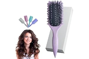 Curl Defining Brush-Curly Hair Comb for Shaping and Defining Curls,Brush for Curly Hair for Women Men (Purple)