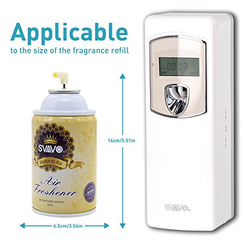 SVAVO V-880D ABS Plastic LCD Programmable Automatic Aerosol Spray Perfume Dispenser, White, Pack of 1
