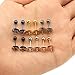Feramox 316L Stainless Steel Stud Earrings Round Ball Earrings for Men Women Assorted Colors 6 Pairs (4mm)