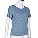 GONKOMA Women Summer Solid Color Short Sleeve T-shirt Fashion Casual Blouse Top (S, Blue)
