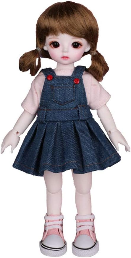 MLyzhe BJD Doll 1/6 Ball Mechanical Jointed Doll with Full Set of Clothes Shoes Hair Accessories,Height 26cm/10inch,A