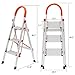 LUISLADDERS 3 Step Ladder Aluminum Lightweight Folding Step Stool Portable Home and Kitchen Anti-Slip Stepladder 350lbs EN131