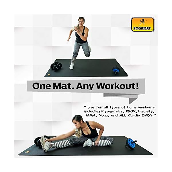 Pogamat Premium Large Exercise Mat 6âx4â â 1/4" Thick Non-Slip Workout Mat for Home Gym, Cardio, Yoga, Equipment â Use with or Without Shoes - Image 5