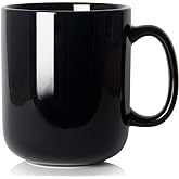 Smilatte 20 OZ Large Coffee Mug, M016 Plain Ceramic Boss Big Tea Cup with Handle for Dad Men, Black