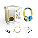 Contixo KB-300 Kid Safe 85DB Over The Ear Wireless Bluetooth LED Headphone with Volume Limiter, Built-in Microphone, Micro SD, FM Stereo Radio, Audio Input, Blue + Yellow